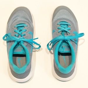 Gray and Light Blue Nike Tennis Shoes